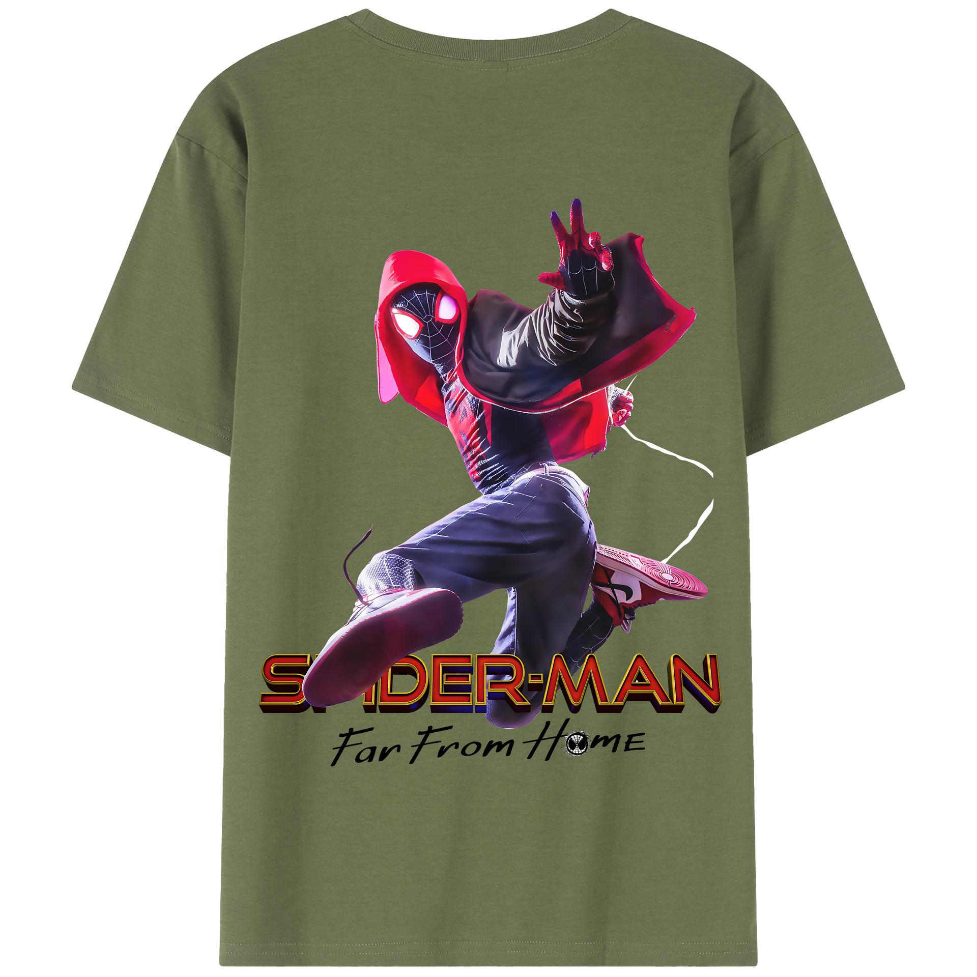 （画像用） Spider Man スパイダーマン 綿100％半袖Tシャツ（背面プリント）